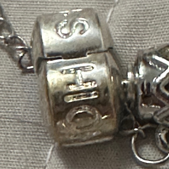 Handmade – NWOT – 925 SS plated charm bracelet, red & white beads, sports charms - Picture 9 of 14